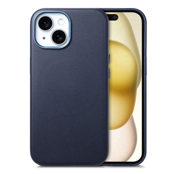 Allytechgroup for iPhone 14 Protective Case Cover with Magnetic Wireless Charging, Shock-Absorbent PC+TPU & PU Leather Anti-Scratch & Anti-Fingerprint Shockproof for iPhone 14, Darkblue