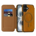 thumbnail image 1 of Allytechgroup iPhone 14 Wallet Case Compatible with MagSafe, PU Leather Folio Card Holder RFID Blocking Shockproof Flip Cover Hidden Closure Phone Case for Apple iPhone 14, Brown, 1 of 8