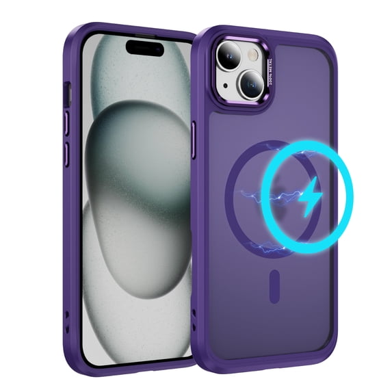Allytechgroup iPhone 14 / iPhone 13 Case Magnetic, Compatible with Magsafe Matte Back Cover Military Grade Shockproof Anti-Scratch Slim Fit Phone Case Cover for Apple iPhone 14/ iPhone 13, Purple