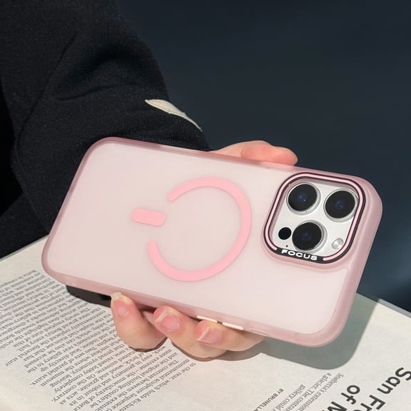 Allytechgroup for iPhone 15 Case, Compatible with Magsafe Slim Lightweight Hard PC Soft TPU Phone Case for Women Girls Shockproof Magnetic Back Cover for iPhone 15, Pink