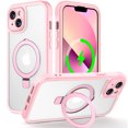 thumbnail image 1 of Allytechgroup iPhone 15 Case Magsafe, Mangetic Back Cover Wireless Charging Support Kickstand Ring Holder Anti-Scratch Phone Case for Apple iPhone 15, Pink, 1 of 6