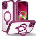 thumbnail image 1 of Allytechgroup iPhone 15 Case Magsafe, Mangetic Back Cover Wireless Charging Support Kickstand Ring Holder Anti-Scratch Phone Case for Apple iPhone 15, Rose, 1 of 6