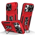 thumbnail image 1 of Allytechgroup for iPhone 15 Case with Ring Holder Stand, Shockproof Hybrid Rugged Heavy Duty Protective Compatible with Car Mount Bumper Phone Case for iPhone 15, Red, 1 of 10