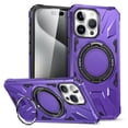 thumbnail image 1 of Allytechgroup for iPhone 15 Hybrid Durable Protective Case with 360 Degree Rotatable Ring Stand Holder, Fit Magnetic Car Mount Wireless Charging, Hard PC Back Cover Shockproof Case, Purple, 1 of 8