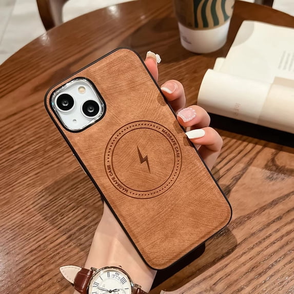 Allytechgroup iPhone 15 Plus Case Compatible with Magsafe, Slim Fit iPhone Case for Women Men Wireless Charging Anti-Scratch Magnetic Cover for Apple iPhone 15 Plus, Brown