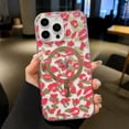 thumbnail image 1 of Allytechgroup for iPhone 15 Plus Case, Glossy Leopard Print Back Cover Support Wireless Charging Shock-Absorbent PC+TPU, Magnetic Flat Design Case for iPhone 15 Plus, Rose, 1 of 9