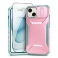 thumbnail image 1 of Allytechgroup iPhone 15 Plus Case with Screen Protector, Rugged Hybrid TPU PC Back Hard Shell Cover Anti-Scratch Sliding Camera Lens Protector Phone Case for Apple iPhone 15 Plus, Rosegold, 1 of 6