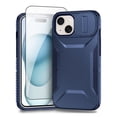thumbnail image 1 of Allytechgroup iPhone 15 Plus Case with Screen Protector, Rugged Hybrid TPU PC Back Hard Shell Cover Anti-Scratch Sliding Camera Lens Protector Phone Case for Apple iPhone 15 Plus, Blue, 1 of 6