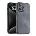thumbnail image 1 of Allytechgroup iPhone 15 Plus Slim Case, PU Leather Case Vertical Grain Design Slim Back Cover Compatible with Apple iPhone 15 Plus, Gray, 1 of 4
