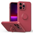 thumbnail image 1 of Allytechgroup for iPhone 15 Pro 360° Ring Holder Bracket Case, Soft TPU Silicone Non-Slip Shockproof Slim Fit Matte Cover Case Support Magnetic Car Mount for iPhone 15 Pro - Hawthornred, 1 of 8