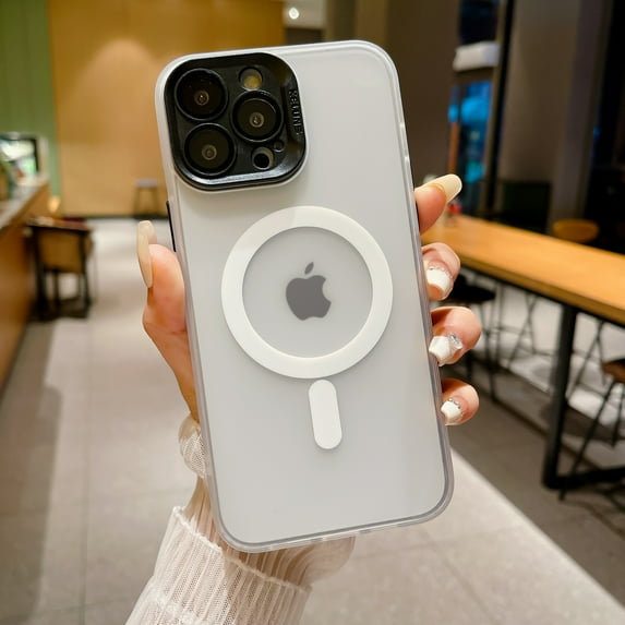 Allytechgroup for iPhone 15 Pro Case with Camear Lens Protector, Compatible with Magsafe Slim Lightweight Shockproof Protective Magnetic Phone Case for Apple iPhone 15 Pro, White