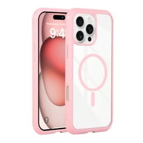 Allytechgroup iPhone 15 Pro Case, [Compatible with Magsafe] Anti-Scratch Shockproof Slim Fit Back Cover Shell Lightweight Protective Rugged Phone Case for Apple iPhone 15 Pro, Pink