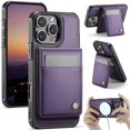 thumbnail image 1 of Allytechgroup for iPhone 15 Pro Case, Pu Leather Detachable Cards Holder 2 In 1 Wallet Case Comaptible with Magsafe Kickstand Magnetic Shockproof Back Cover for iPhone 15 Pro, Purple, 1 of 11