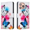 thumbnail image 1 of Allytechgroup iPhone 15 Pro Case Wallet Cover with Card Holder, Flip Folio Phone Case for Apple iPhone 15 Pro with Magnetic Closure, Kickstand & RFID Blocking Case for Women Men, Blue Butterfly, 1 of 6