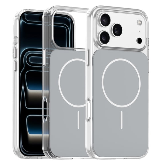 Allytechgroup for iPhone 15 Pro Max Back Cover Protective Case, Support Wireless Charging Slim Fit Shock-Absorbent PC+TPU Non-Slip Lightweight Basic Case for Apple iPhone 15 Pro Max, Cleargray