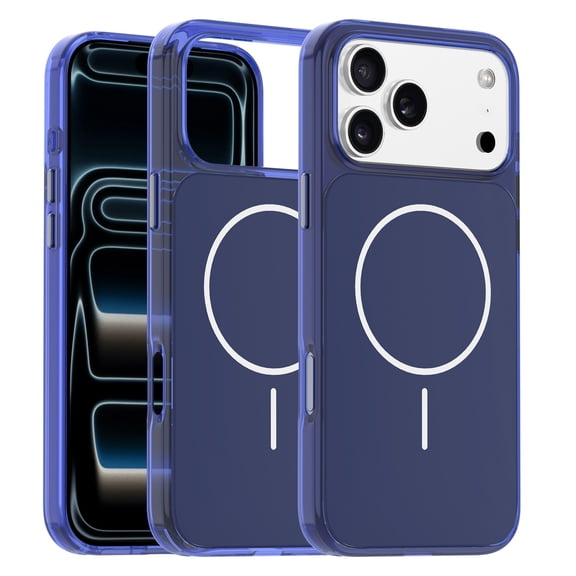 Allytechgroup for iPhone 15 Pro Max Back Cover Protective Case, Support Wireless Charging Slim Fit Shock-Absorbent PC+TPU Non-Slip Lightweight Basic Case for Apple iPhone 15 Pro Max, Blue