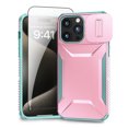 thumbnail image 1 of Allytechgroup iPhone 15 Pro Max Case with Screen Protector, Rugged Hybrid TPU PC Back Hard Shell Cover Anti-Scratch Sliding Camera Lens Protector Phone Case for Apple iPhone 15 Pro Max, Rosegold, 1 of 6