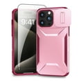 thumbnail image 1 of Allytechgroup iPhone 15 Pro Max Case with Screen Protector, Rugged Hybrid TPU PC Back Hard Shell Cover Anti-Scratch Sliding Camera Lens Protector Phone Case for Apple iPhone 15 Pro Max, Pink, 1 of 6