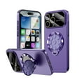 thumbnail image 1 of Allytechgroup for iPhone 15 Pro Max Case [Support Magnetic Car Mount] Silicone Suction Cup Phone Ring Grip Holder [Sticks to Walls] with Kickstand Gold Plating Stand Hard Shockproof Cover, Dark Purple, 1 of 6