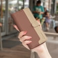 thumbnail image 1 of Allytechgroup iPhone 15 Pro Max Wallet Case, Stiching Color Stylish PU Leather Flip Cover RFID Blocking Cards Slots Stand Magnetic Closure Phone Case for Apple iPhone 15 Pro Max, Brown, 1 of 8