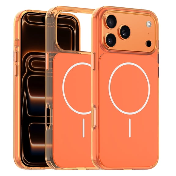 Allytechgroup for iPhone 16 Back Cover Protective Case, Support Wireless Charging Slim Fit Shock-Absorbent PC+TPU Non-Slip Lightweight Basic Case for Apple iPhone 16, Orange
