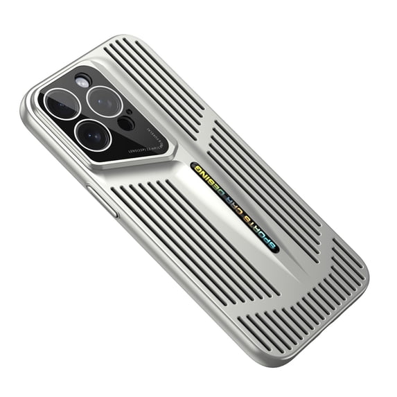 Allytechgroup iPhone 16 Case Cover, Heat Dissipation Design Eletroplating Frame Rugged Shockproof Drop Protection Camera Lens Protective Phone Case for Apple iPhone 16, Silver