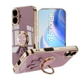thumbnail image 1 of Allytechgroup iPhone 16 Case Kickstand, Spaceman Bracket Design Shockproof Drop Proof Luxury Camera Lens Protective Phone Case for Apple iPhone 16, Purple, 1 of 6