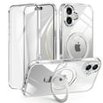 thumbnail image 1 of Allytechgroup iPhone 16 Case Magsafe, Mangetic Back Cover Wireless Charging Support Kickstand Ring Holder Anti-Scratch Phone Case for Apple iPhone 16, Clear, 1 of 6