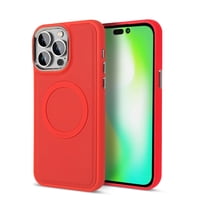 Allytechgroup for iPhone 16 Case Mangetic, Liquid Silicone Back Cover Wireless Charing Anti-Slip Shockproof Bumper Slim Fit Lightweight Phone Case Cover for Apple iPhone 16, Red