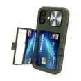thumbnail image 1 of Allytechgroup iPhone 16 Case with Sliding Camera Lens Protector, Shockproof Full Body Protective Anti-Slip Card Holder Wallet Phone Case for Apple iPhone 16, Green, 1 of 6