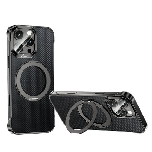 Allytechgroup for iPhone 16 Case with Stand, Built-in Ring Holder Kickstand Support Wireless Charging Shockproof Protective Magnetic Back Cover for iPhone 16, Black