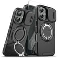thumbnail image 1 of Allytechgroup for iPhone 16 Case with Stand, [Slide Camera Cover] with 1X Screen Protectors  Heavy Drop Shockproof Protective Cover for Women Men, Black, 1 of 11