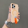thumbnail image 1 of Allytechgroup iPhone 16 Case with Strap, Magnetic Back Cover Compatible with Magsafe Slim Fit Shockproof Anti-Scratch Bumper Rugged Phone Case Cover for Apple iPhone 16,Pink, 1 of 5