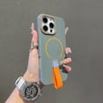 thumbnail image 1 of Allytechgroup iPhone 16 Case with Strap, Magnetic Back Cover Compatible with Magsafe Slim Fit Shockproof Anti-Scratch Bumper Rugged Phone Case Cover for Apple iPhone 16,Gray, 1 of 5