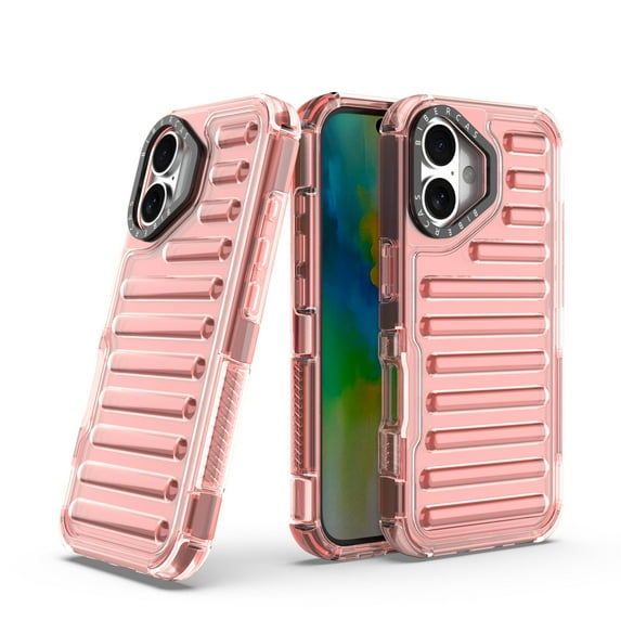 Allytechgroup iPhone 16 Case, Translucent Anti-Slip Shockproof Bumper Drop Protection Phone Case for Apple iPhone 16,Peach