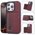thumbnail image 1 of Allytechgroup Cards Slots Leather Wallet Cell Phone Case for Apple iPhone 16, Red, 1 of 8
