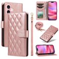 thumbnail image 1 of Allytechgroup iPhone 16 Case Wallet, Premium PU Leather Cards Slots Hand Wrist Shoulder Strap Flip Cover Stand Protective Phone Case for Apple iPhone 16, Rosegold, 1 of 7