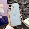 thumbnail image 1 of Allytechgroup for iPhone 16 Case for Women, Glitter Shell Pattern Clear Shockproof Slim Protective Cover, Iridescent Sparkle Design, Soft TPU Back Case for iPhone 16, Blue, 1 of 8