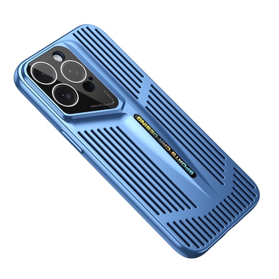 Allytechgroup iPhone 16 Plus Case Cover, Heat Dissipation Design Eletroplating Frame Rugged Shockproof Drop Protection Camera Lens Protective Phone Case for Apple iPhone 16 Plus, Blue