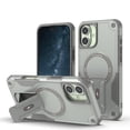 thumbnail image 1 of Allytechgroup for iPhone 16 Plus Case with Kickstand, Compatible with MagSafe Canera & Screen Huard Military Grade Drop Protection Shockproof Magnetic Cover for iPhone 16 Plus, Grey, 1 of 7
