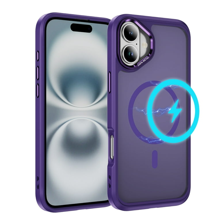 Allytechgroup iPhone 16 Plus Case Magnetic, Compatible with Magsafe Matte Back Cover Military Grade Shockproof Anti-Scratch Slim Fit Phone Case Cover
