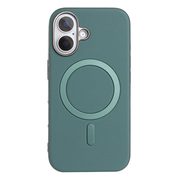 Allytechgroup iPhone 16 Plus Case with Magnetic Ring, Compatible with Magsafe Slim Back Cover Flannel Inner Lining Shockproof Protective Phone Case for Apple iPhone 16 Plus, Green