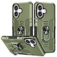 thumbnail image 1 of Allytechgroup for iPhone 16 Plus Case with Stand, [Built-in Kickstand] Support Magnetic Car Phone Mount Military Grade Drop Protection Rugged Heavy Duty Durable Cover Case for Women Men, Green, 1 of 10