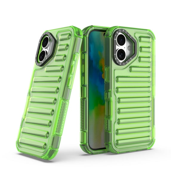 Allytechgroup iPhone 16 Plus Case, Translucent Anti-Slip Shockproof Bumper Drop Protection Phone Case for Apple iPhone 16 Plus,Green