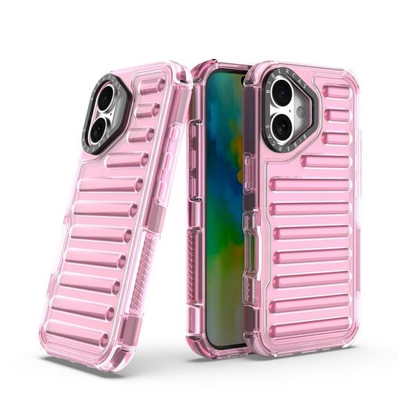 Allytechgroup iPhone 16 Plus Case, Translucent Anti-Slip Shockproof Bumper Drop Protection Phone Case for Apple iPhone 16 Plus,Pink