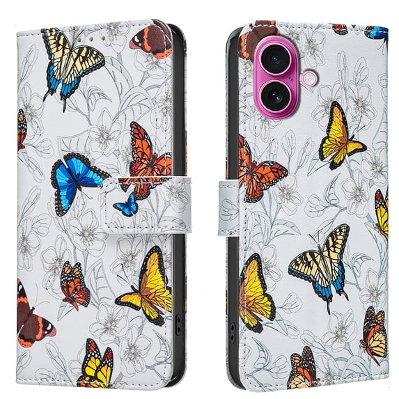 Allytechgroup iPhone 16 Plus Case Wallet Cover with Card Slots & Cash Pocket, Flip Folio Phone Case for Apple iPhone 16 Plus, Shockproof Stand Feature Premium PU Leather Case for Women Girls