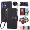 thumbnail image 1 of Allytechgroup iPhone 16 Plus Case Wallet with Strap & Zipper Pocket, Crossbody Phone Case for Apple iPhone 16 Plus Cover with Card Slots, Stand Function, Magnetic Closure PU Leather Folio Case,Black, 1 of 6