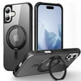 thumbnail image 1 of Allytechgroup iPhone 16 Plus Magnetic Case with Rotating Stand, Multi Angle Viewing Stand Anti-Scratch Compatible with Magsafe & Car Mount Phone Case for Apple iPhone 16 Plus, Black, 1 of 7