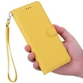 thumbnail image 1 of Allytechgroup for iPhone 16 Plus PU Leather Wallet Case with Credit Card Slot,Flip Kickstand Ultra-Slim Cover with Wrist Strap Shockproof Full Body Cover for iPhone 16 Plus Women Girls, Yellow, 1 of 6