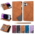 thumbnail image 1 of Allytechgroup for iPhone 16 Plus Wallet Case with Zipper Pocket, Premium PU Leather RFID Blocking Slim Fit Cards Slots Shockproof Flip Stand Hand Wrist Phone Case for iPhone 16 Plus, Brown, 1 of 6